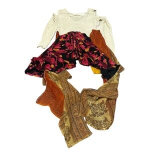 The Morgan Factory Boho Repurposed Split Side Tunic Cold Shoulder Free Size OS